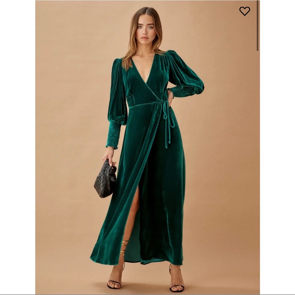 NWT Reformation Mandi Velvet Wrap Dress XS